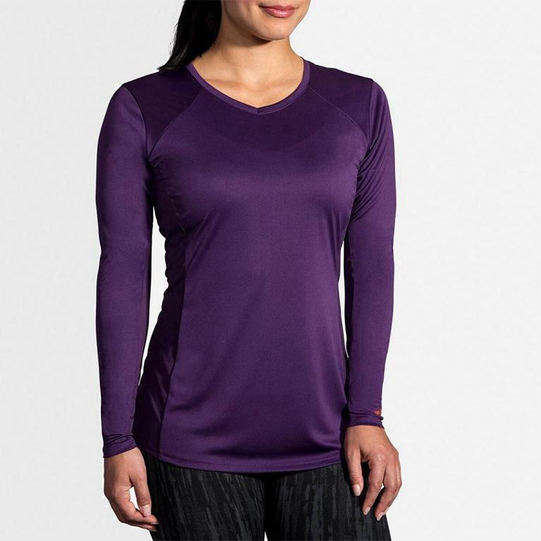 Brooks Stealth Hardloopshirts Met Lange voor Dames Paars (GJMZB-3170)